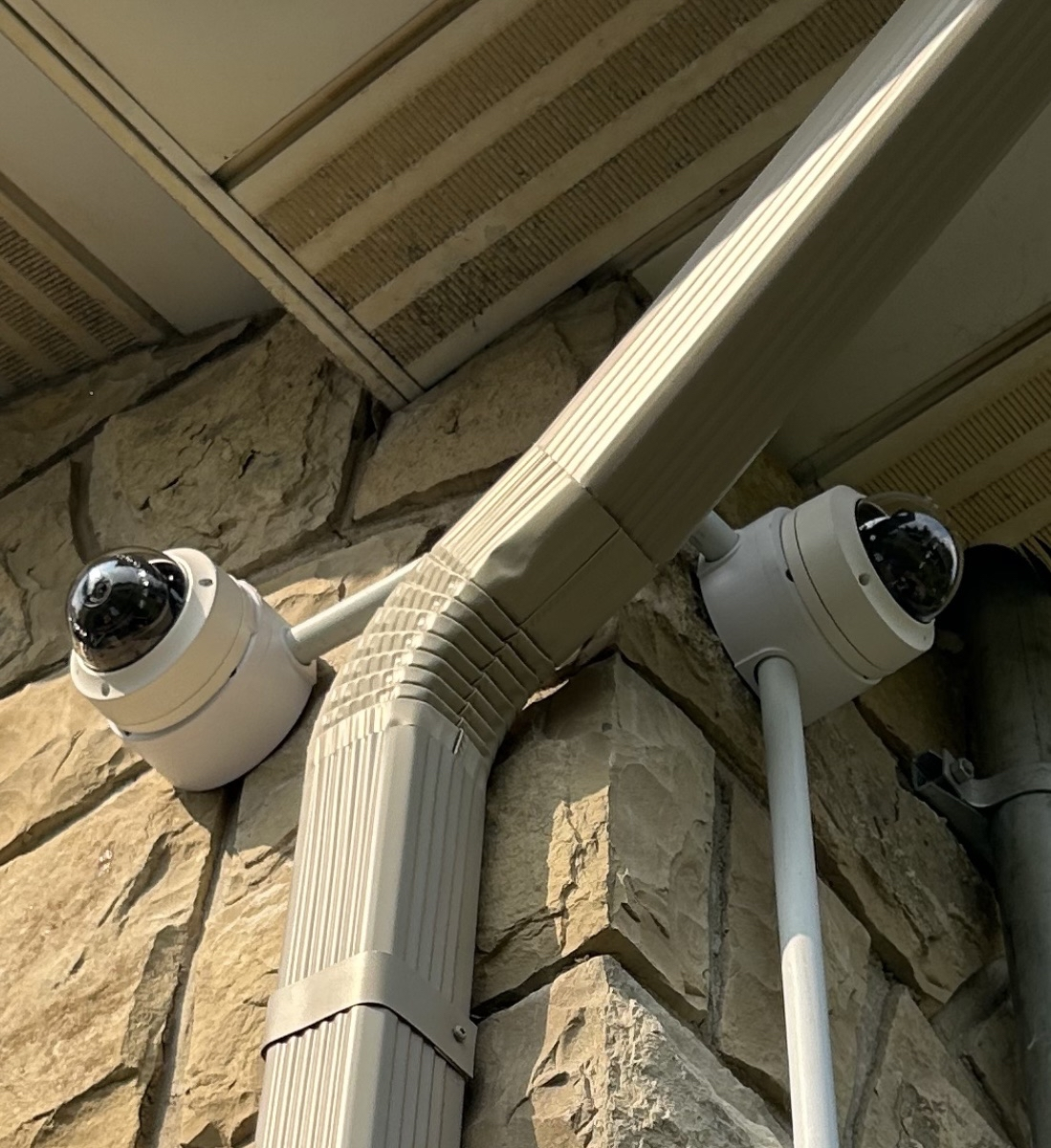 Commercial security cameras ready for installation